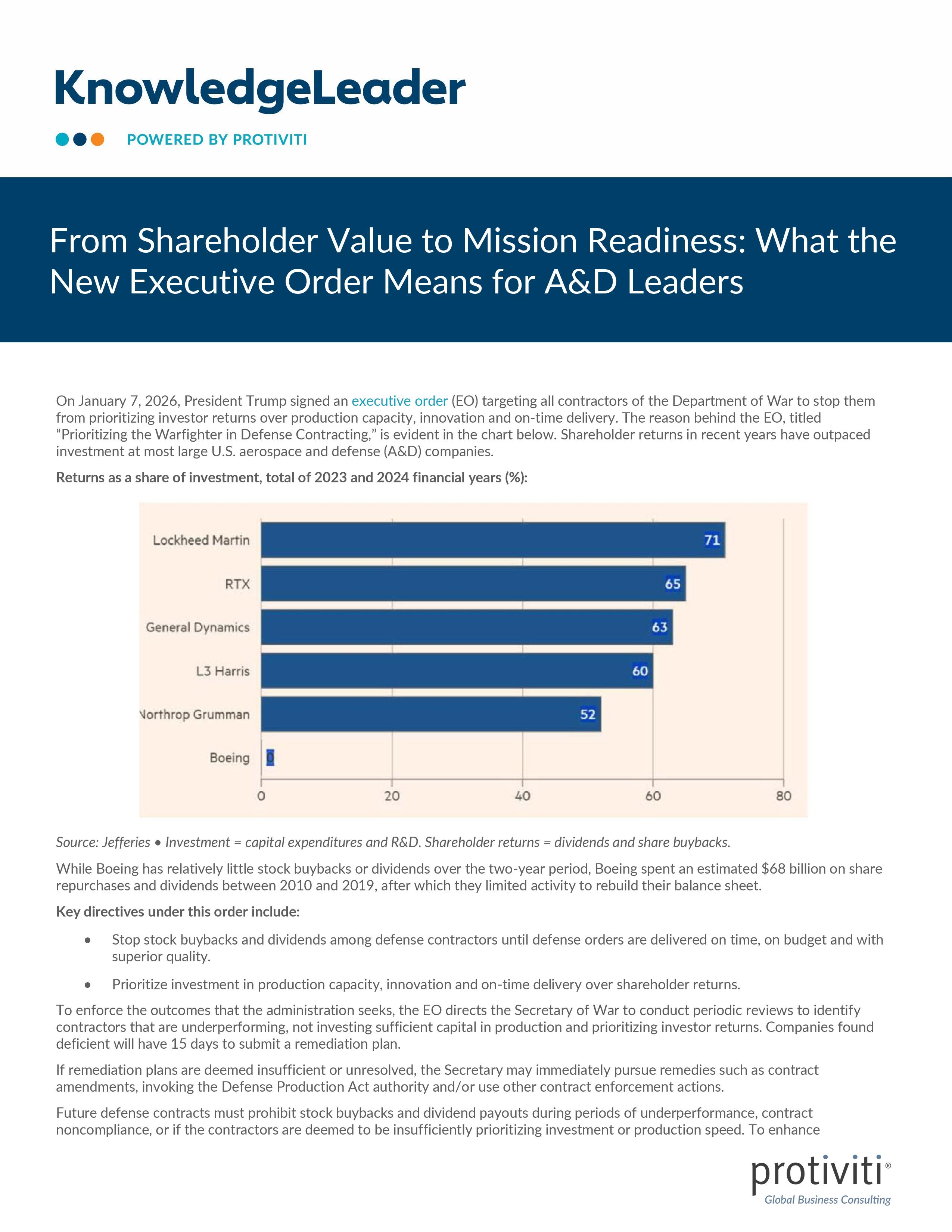screenshot of the first page of From Shareholder Value to Mission Readiness