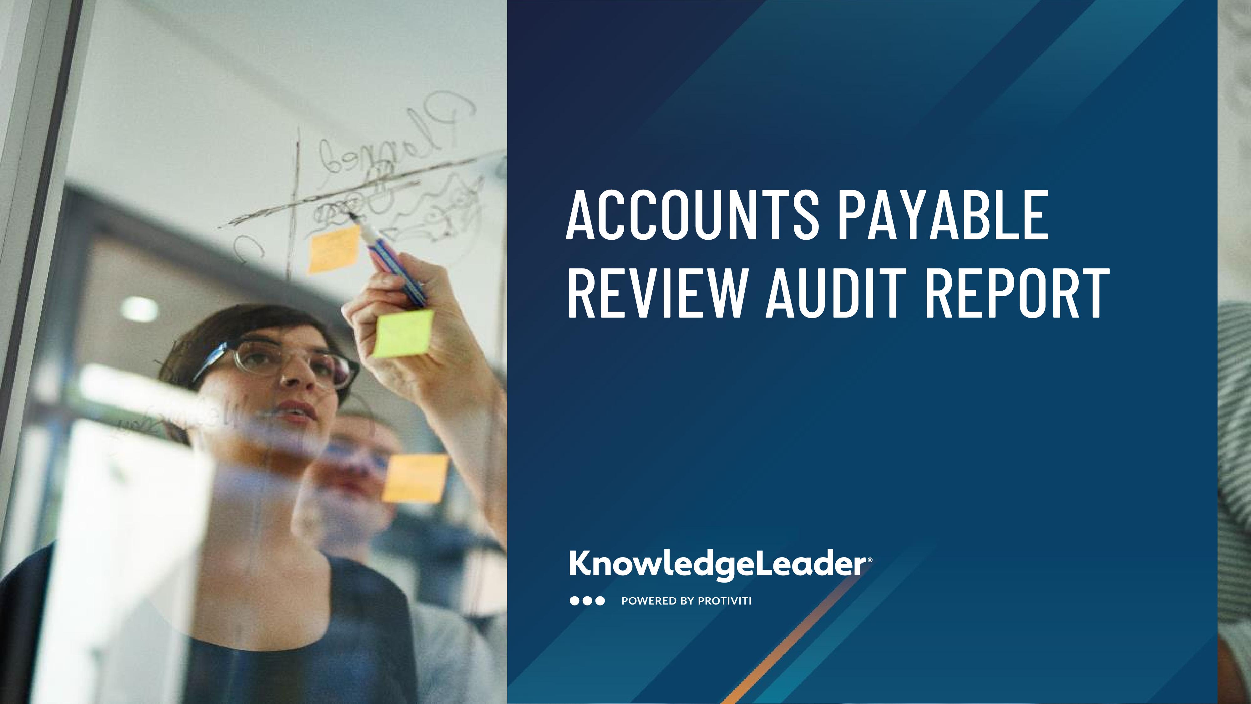 screenshot of the first page of Accounts Payable Review Audit Report