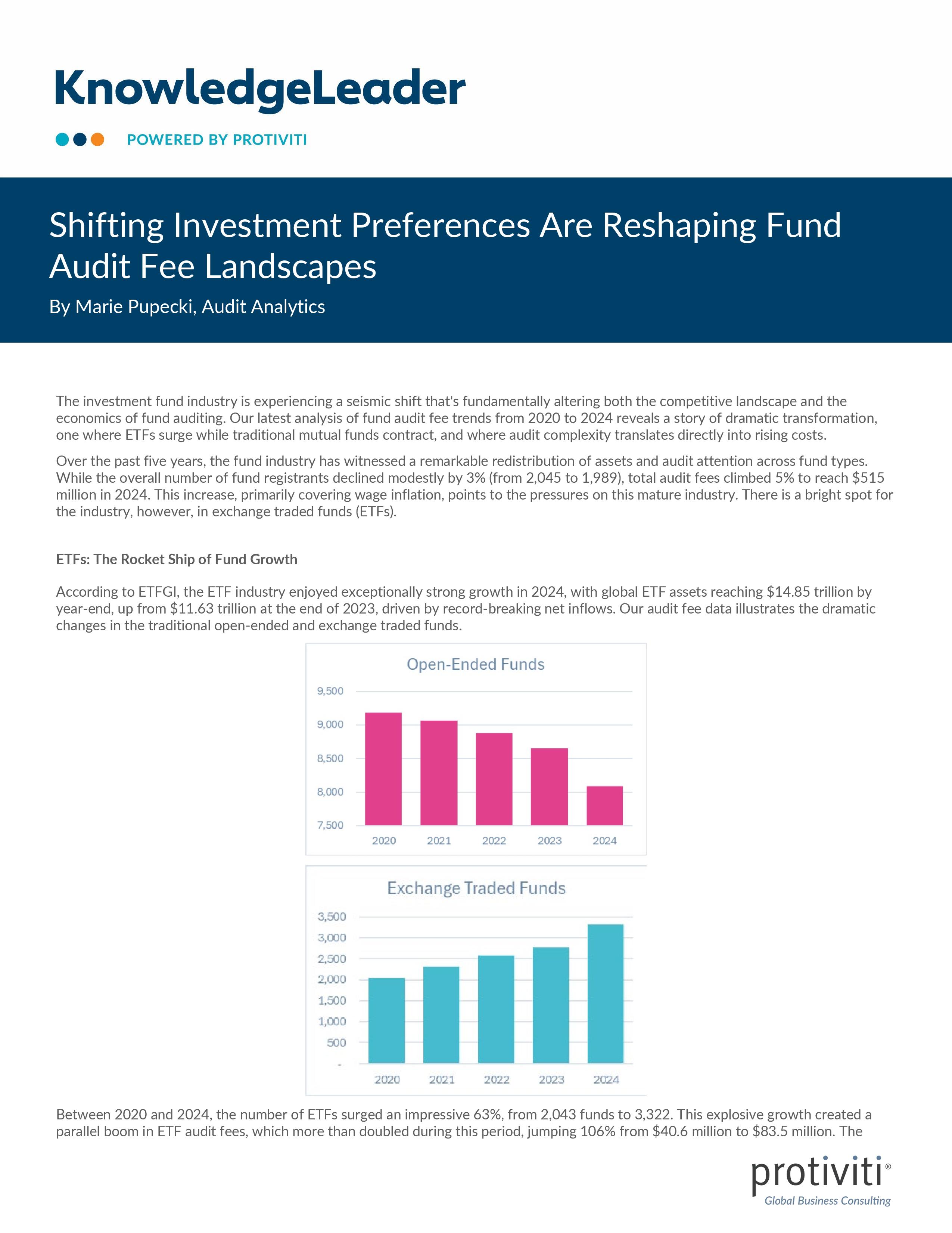screenshot of the first page of Shifting Investment Preferences Are Reshaping Fund Audit Fee Landscapes