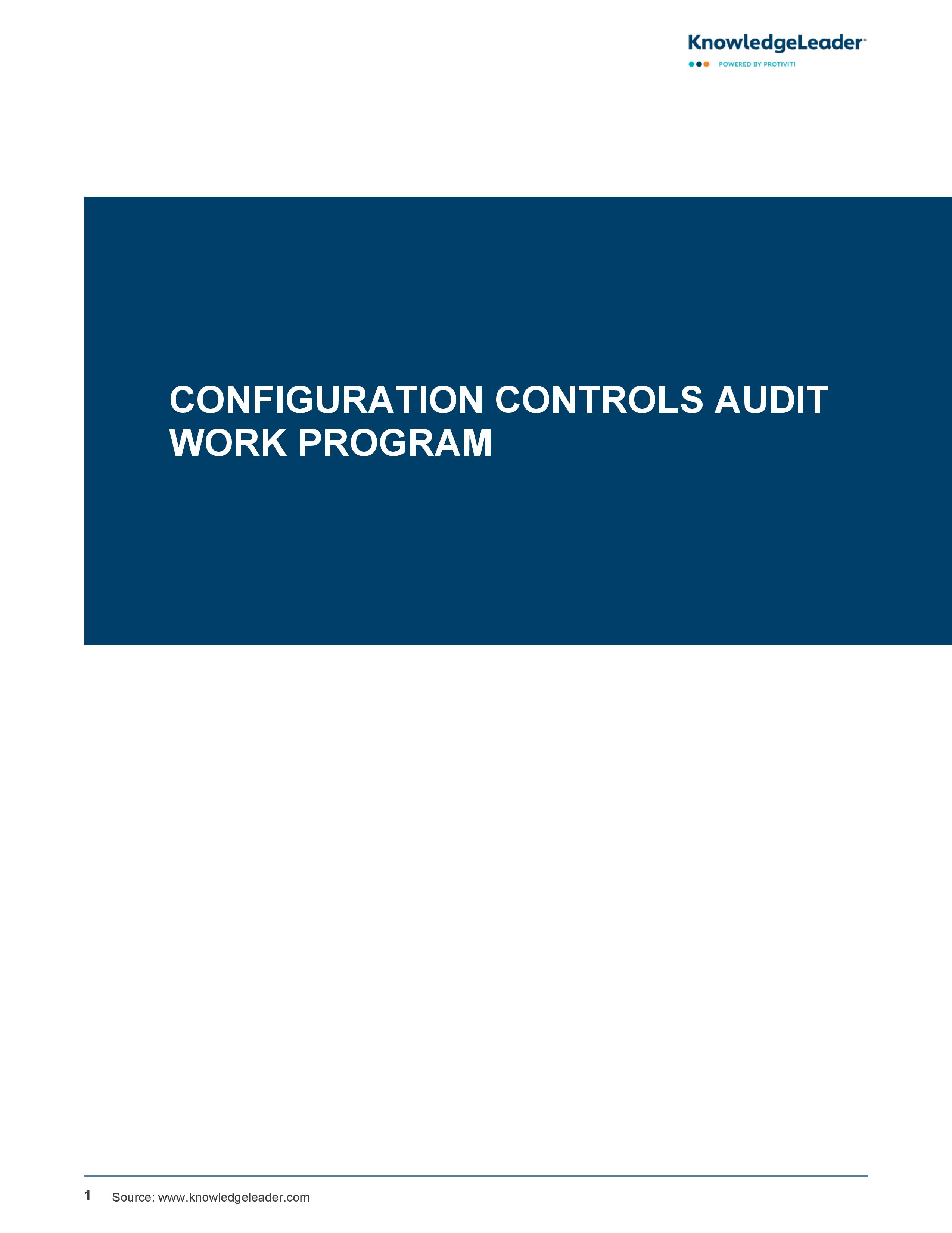 Configuration Controls Audit Work Program