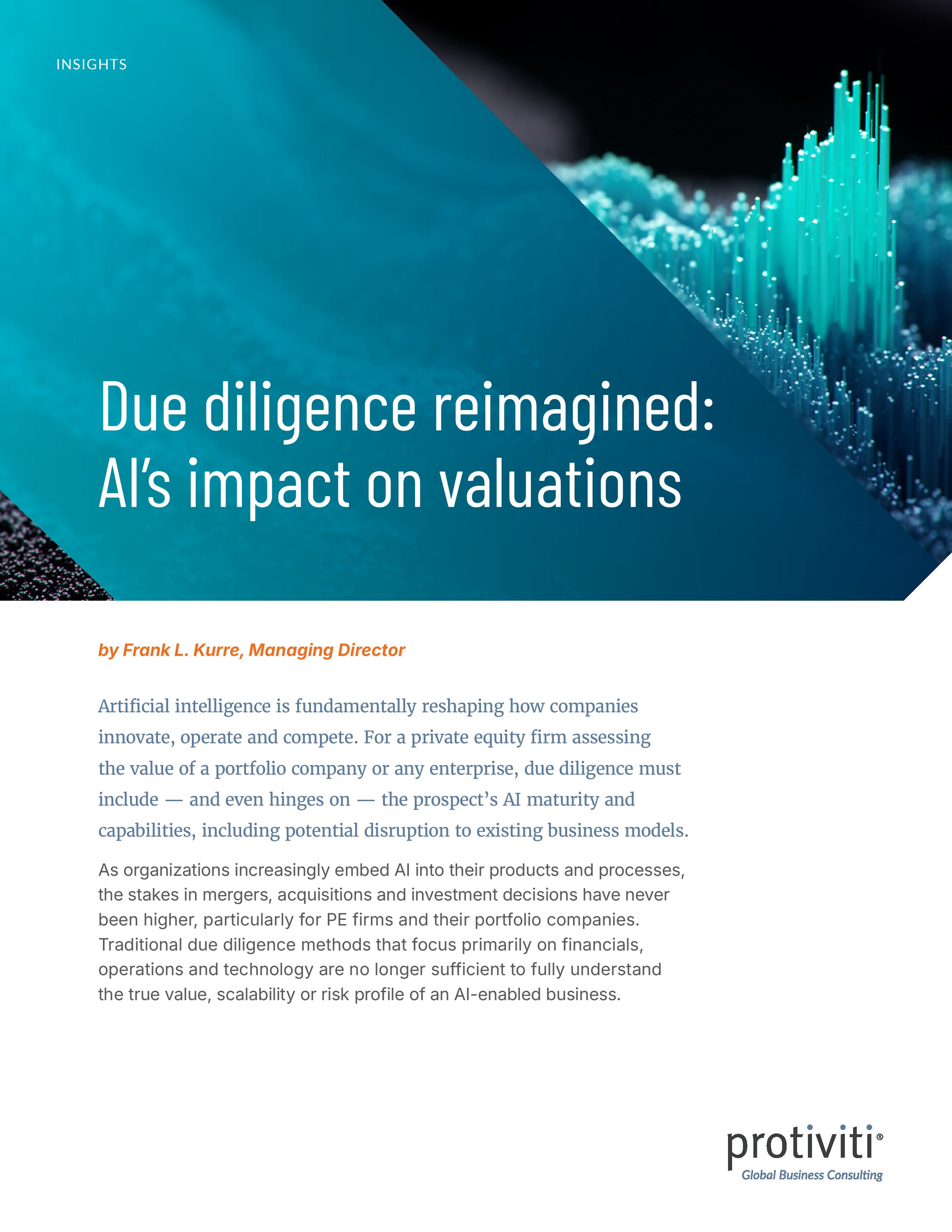 screenshot of the first page of Due Diligence Reimagined AI’s Impact on Valuations