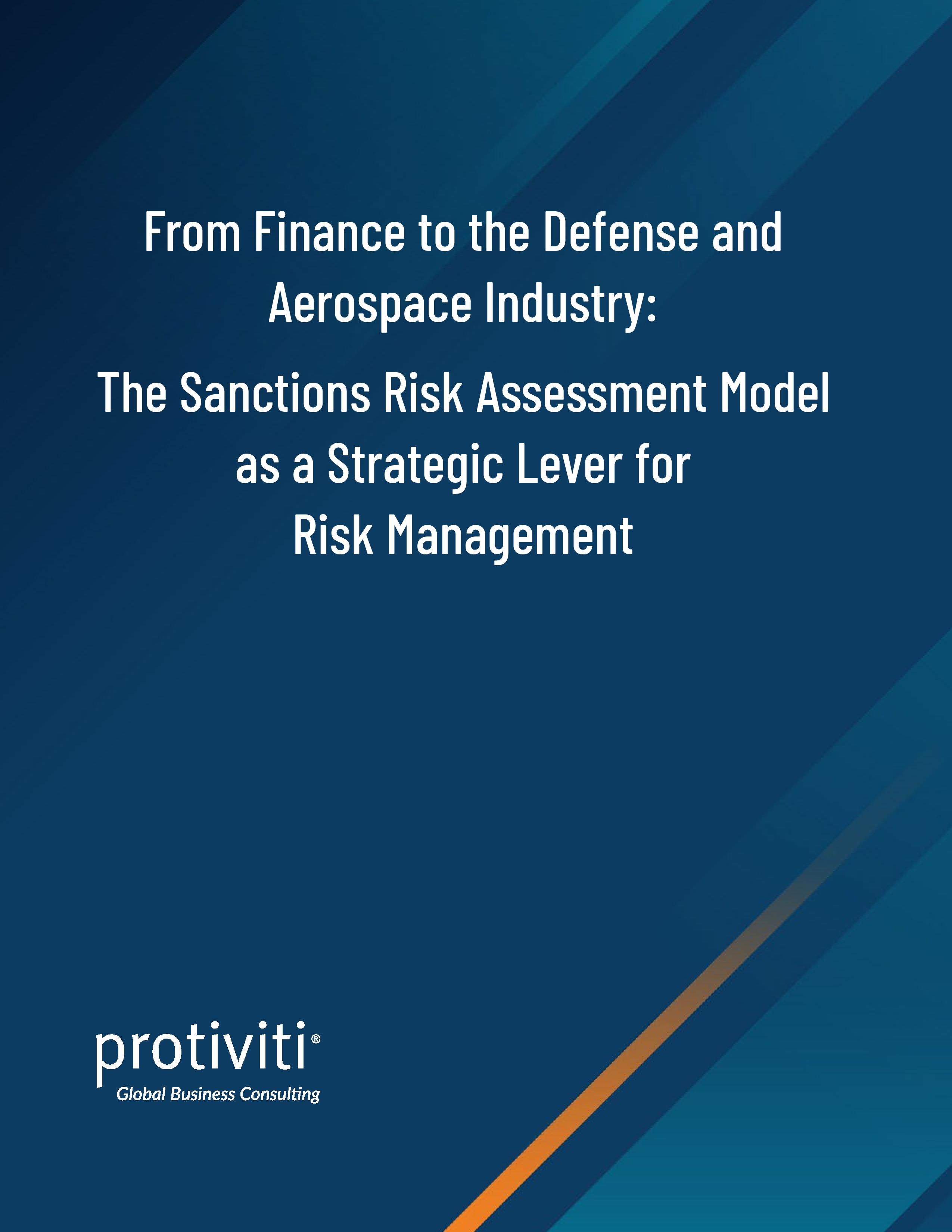 screenshot of the first page of  Finance to the Defense and Aerospace Industry: The Sanctions Risk Assessment Model as a Strategic Lever for Risk Management