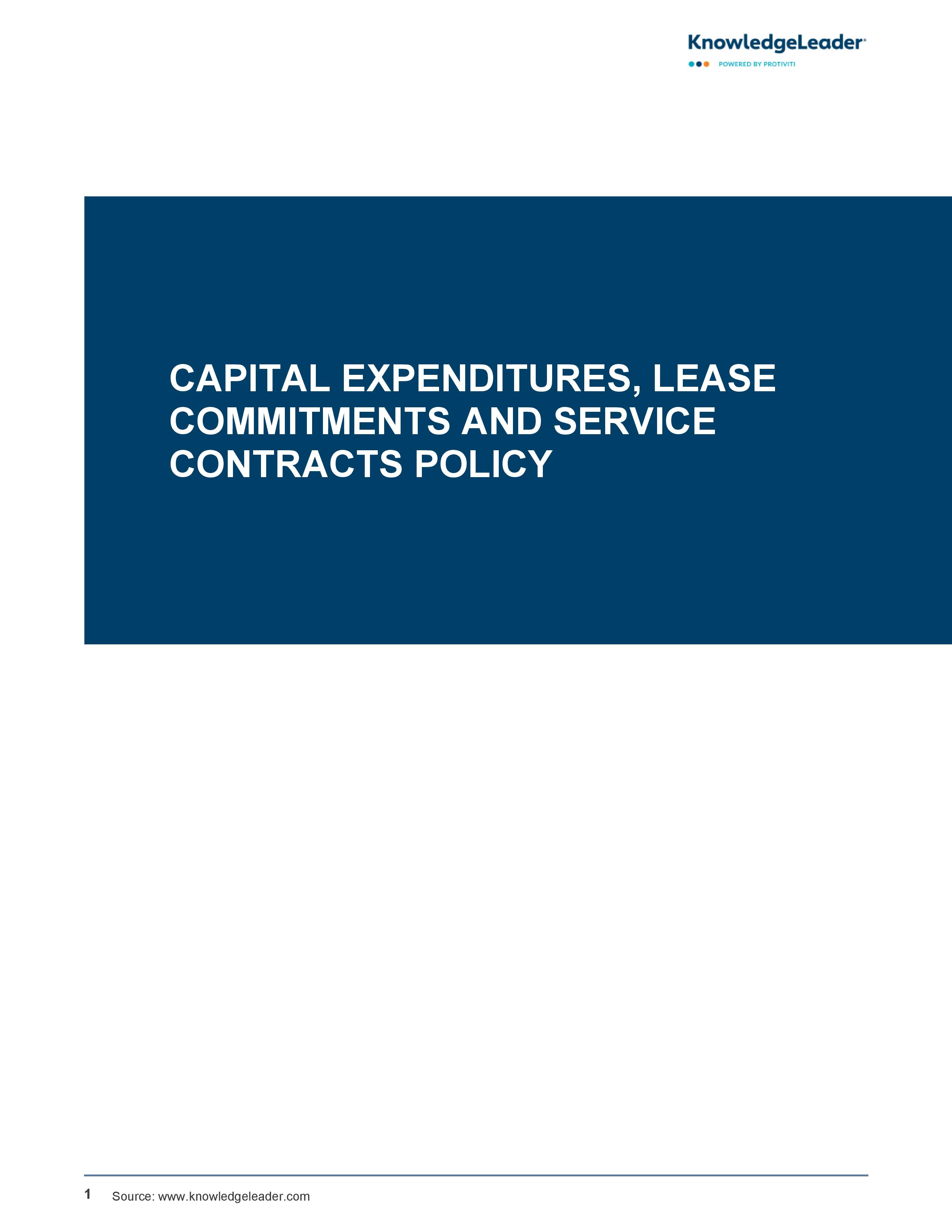 Capital Expenditures, Lease Commitments and Service Contracts Policy