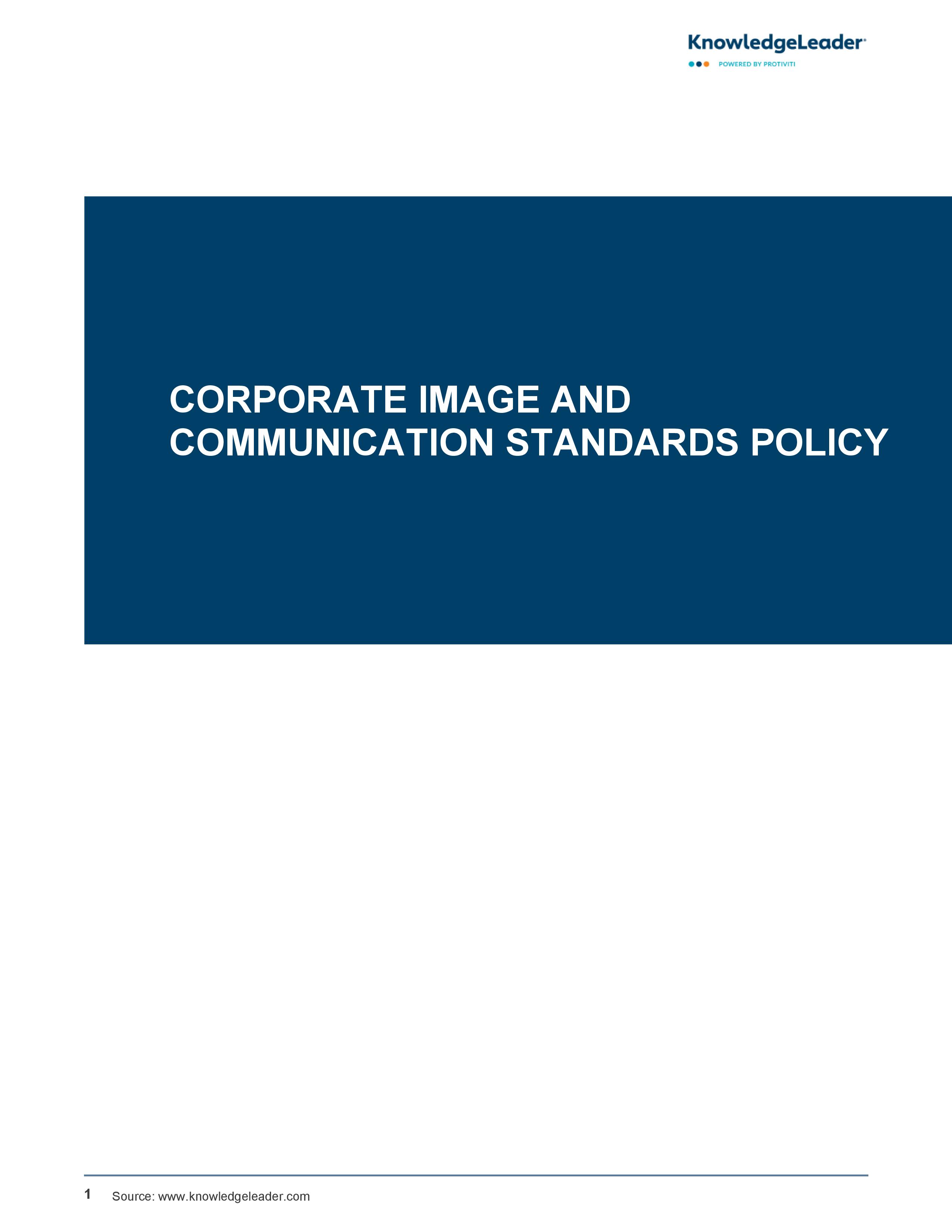 Corporate Image and Communication Standards Policy