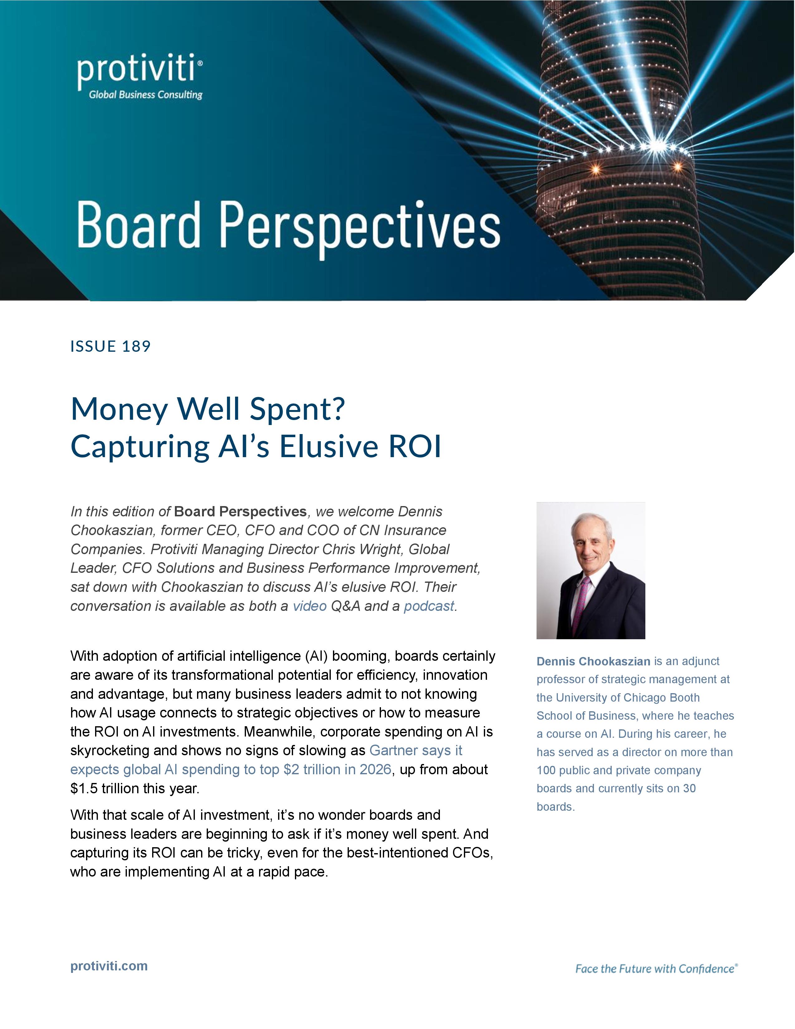 screenshot of the first page of Money Well Spent? Capturing AI’s Elusive ROI