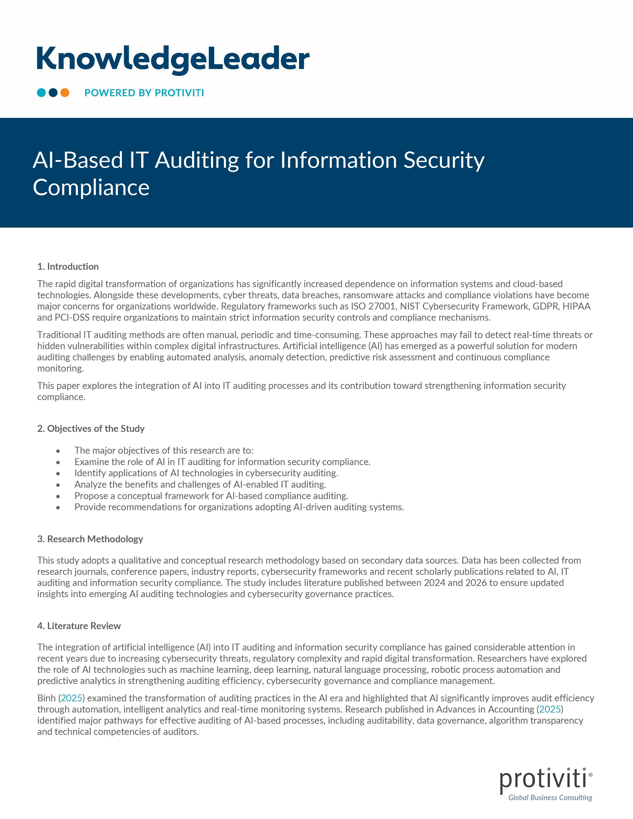 AI-Based IT Auditing for Information Security Compliance
