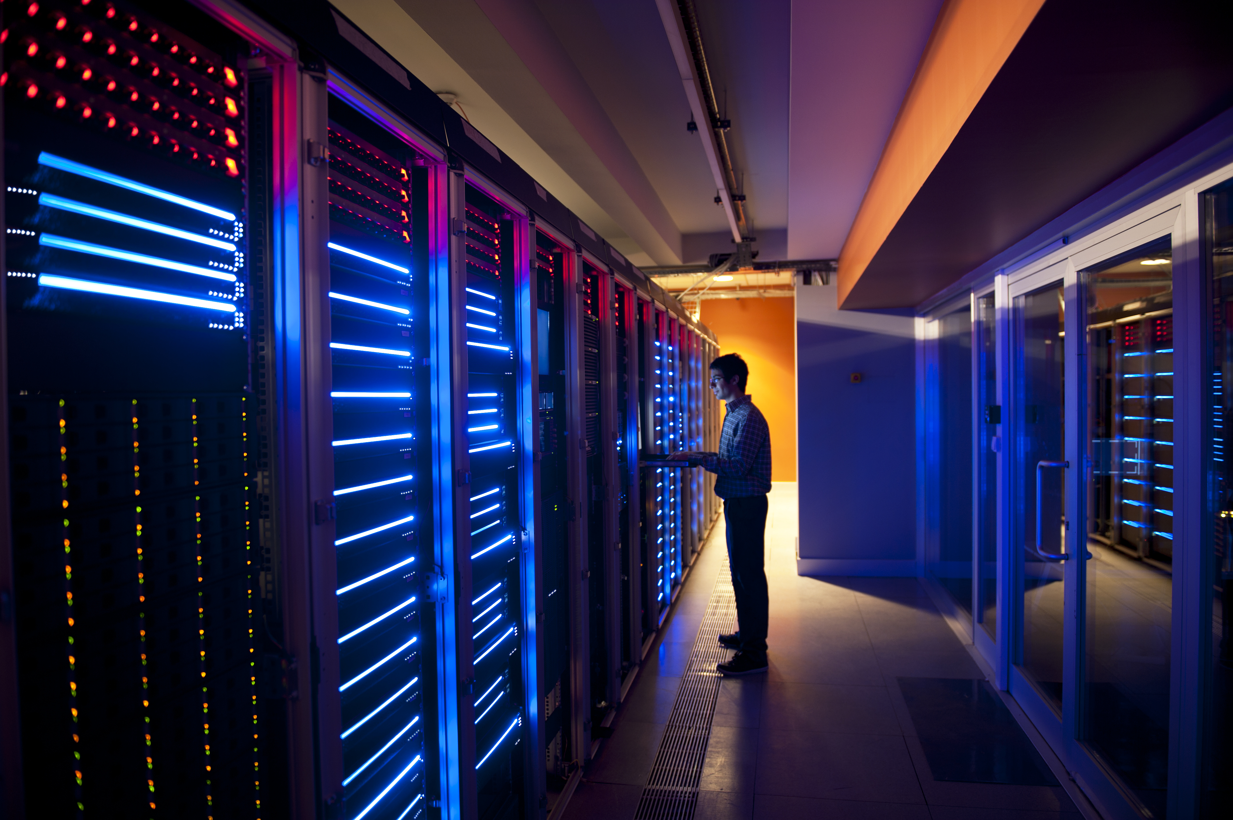 man standing in internal controls room