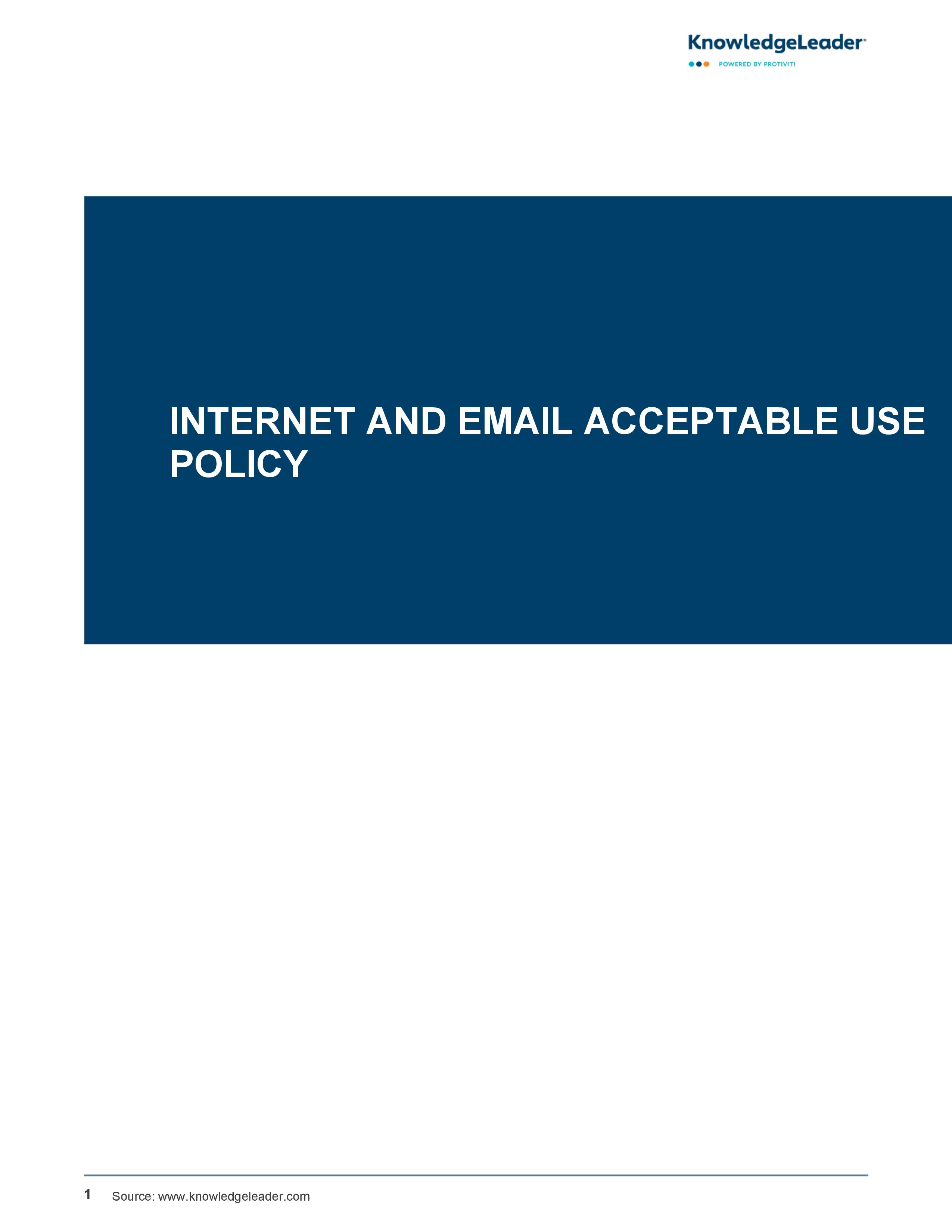  Internet and Email Acceptable Use Policy