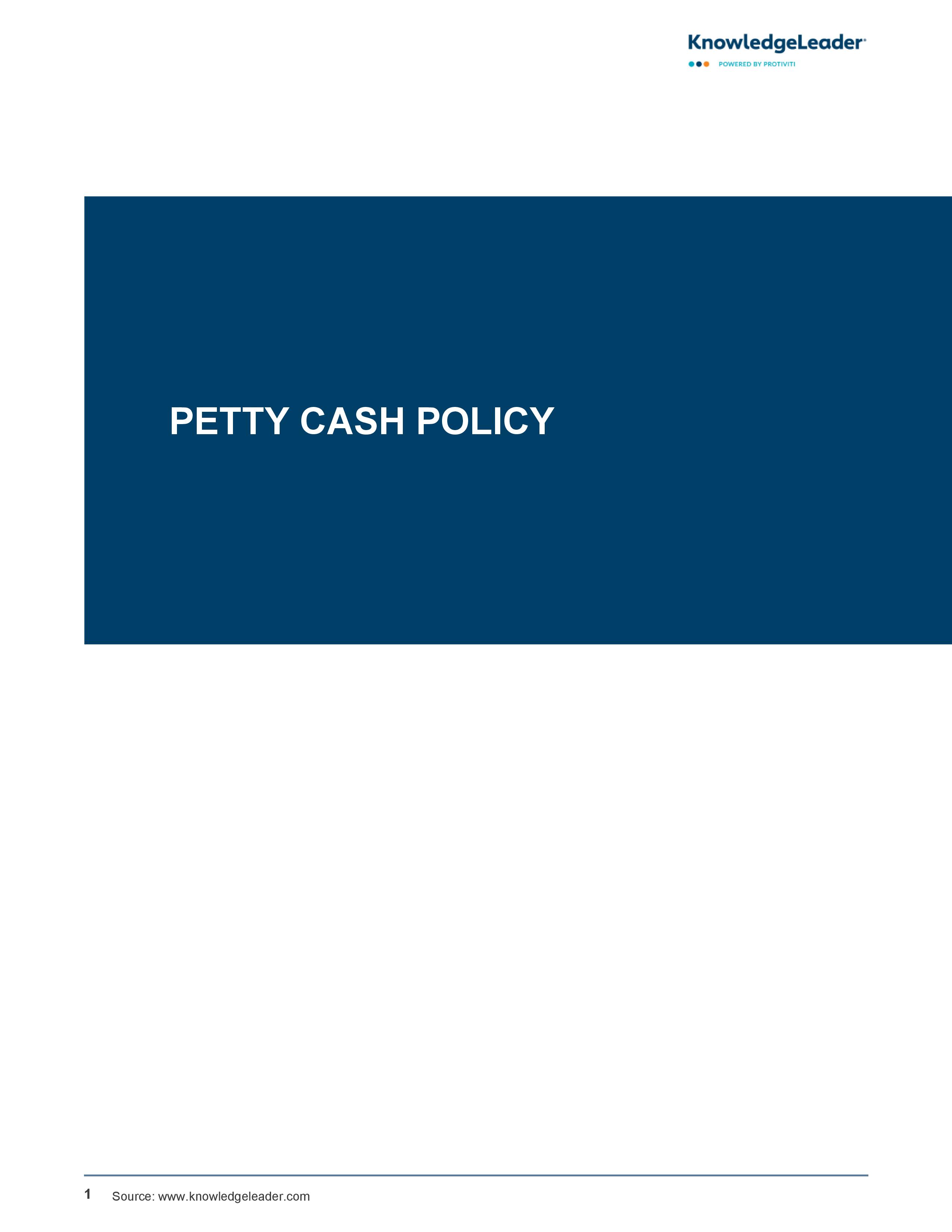 Petty Cash Policy