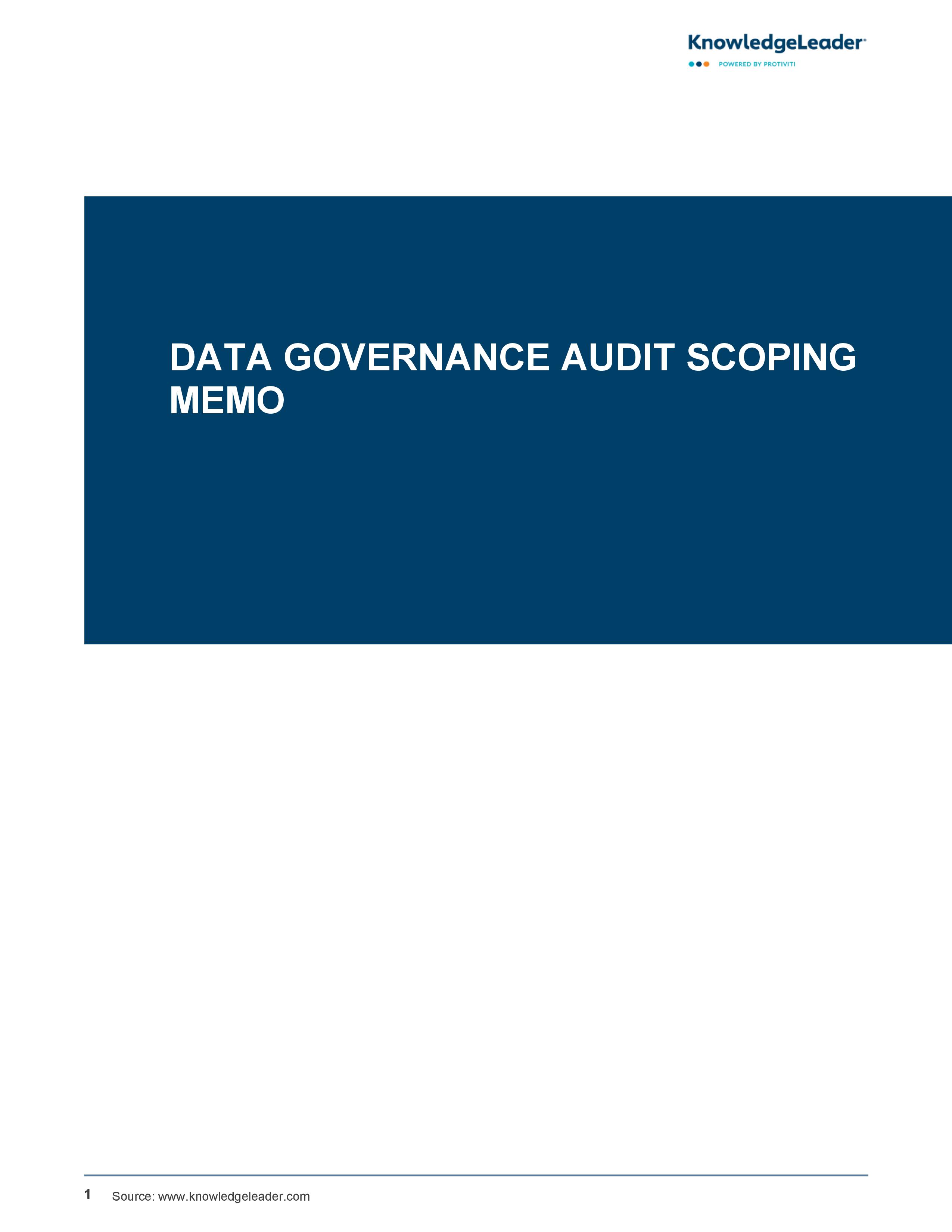Data Governance Audit Scoping Memo