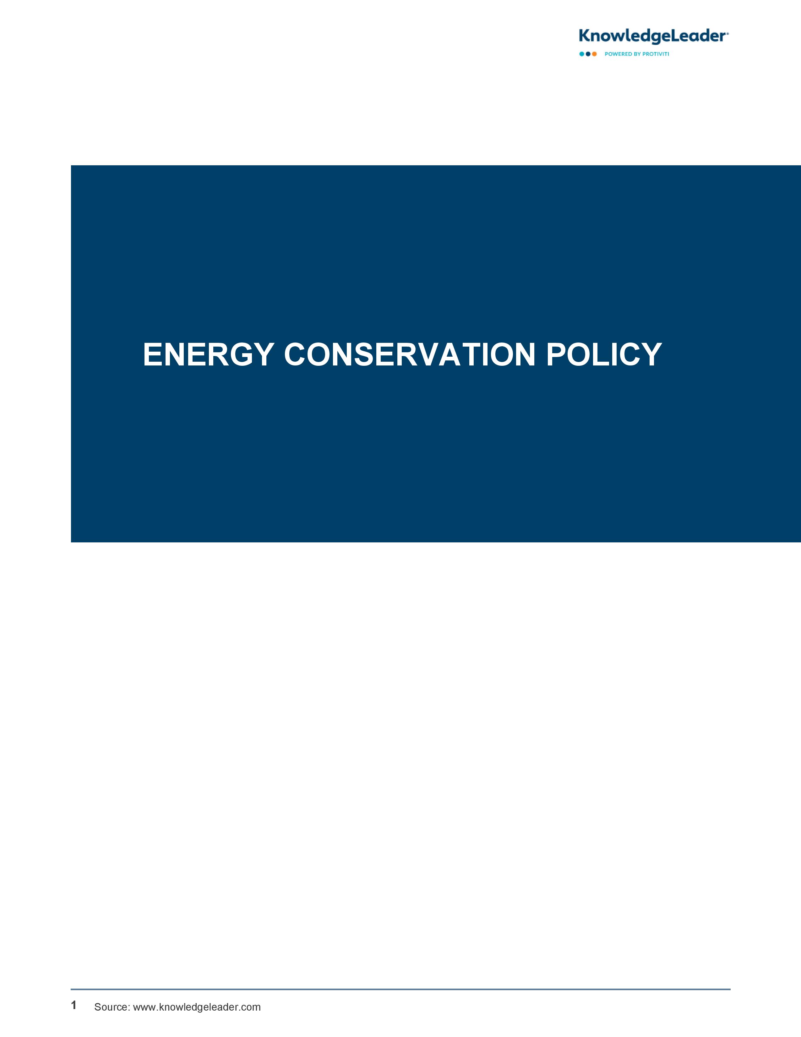 Energy Conservation Policy