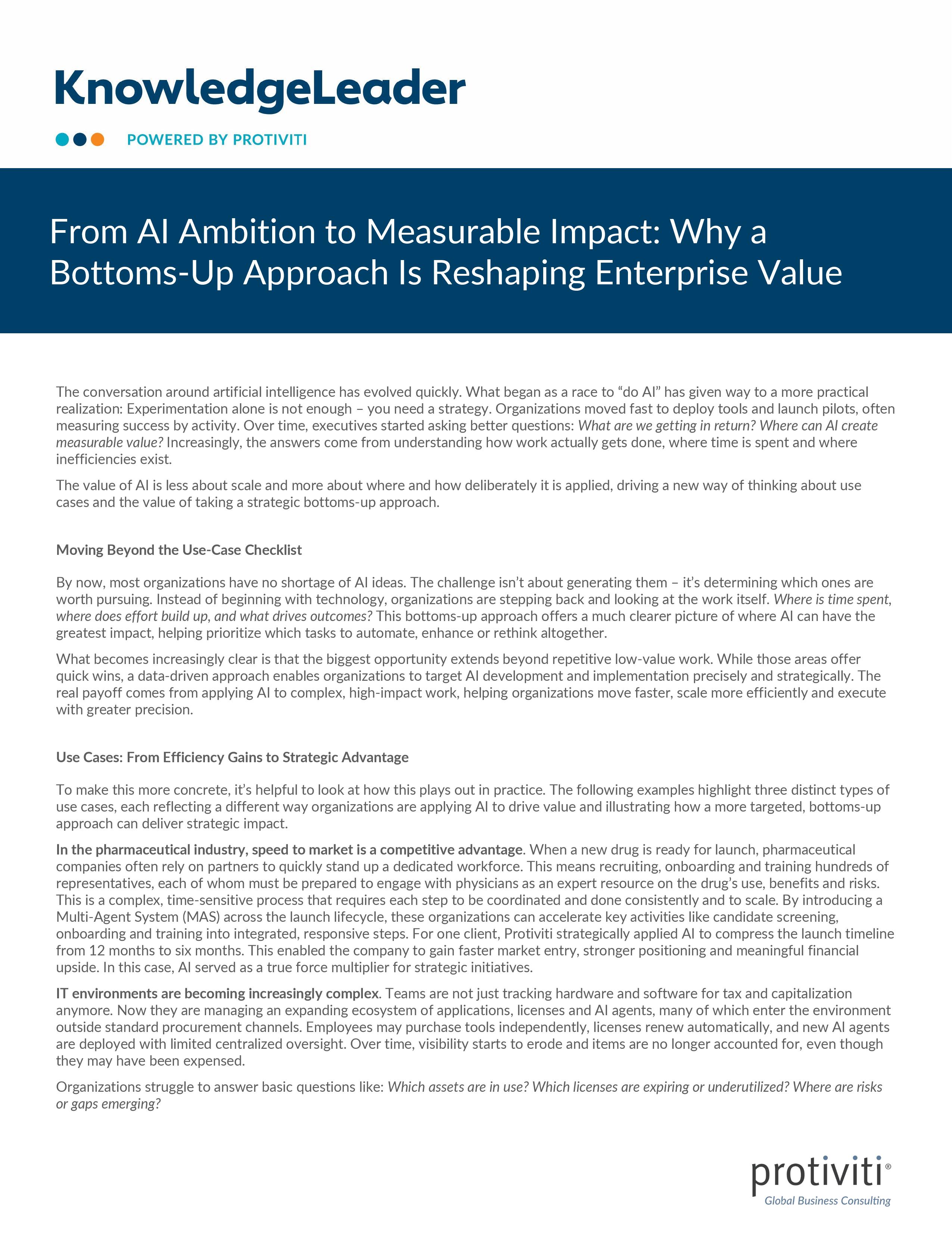 From AI Ambition to Measurable Impact Why a Bottoms-Up Approach Is Reshaping Enterprise Value