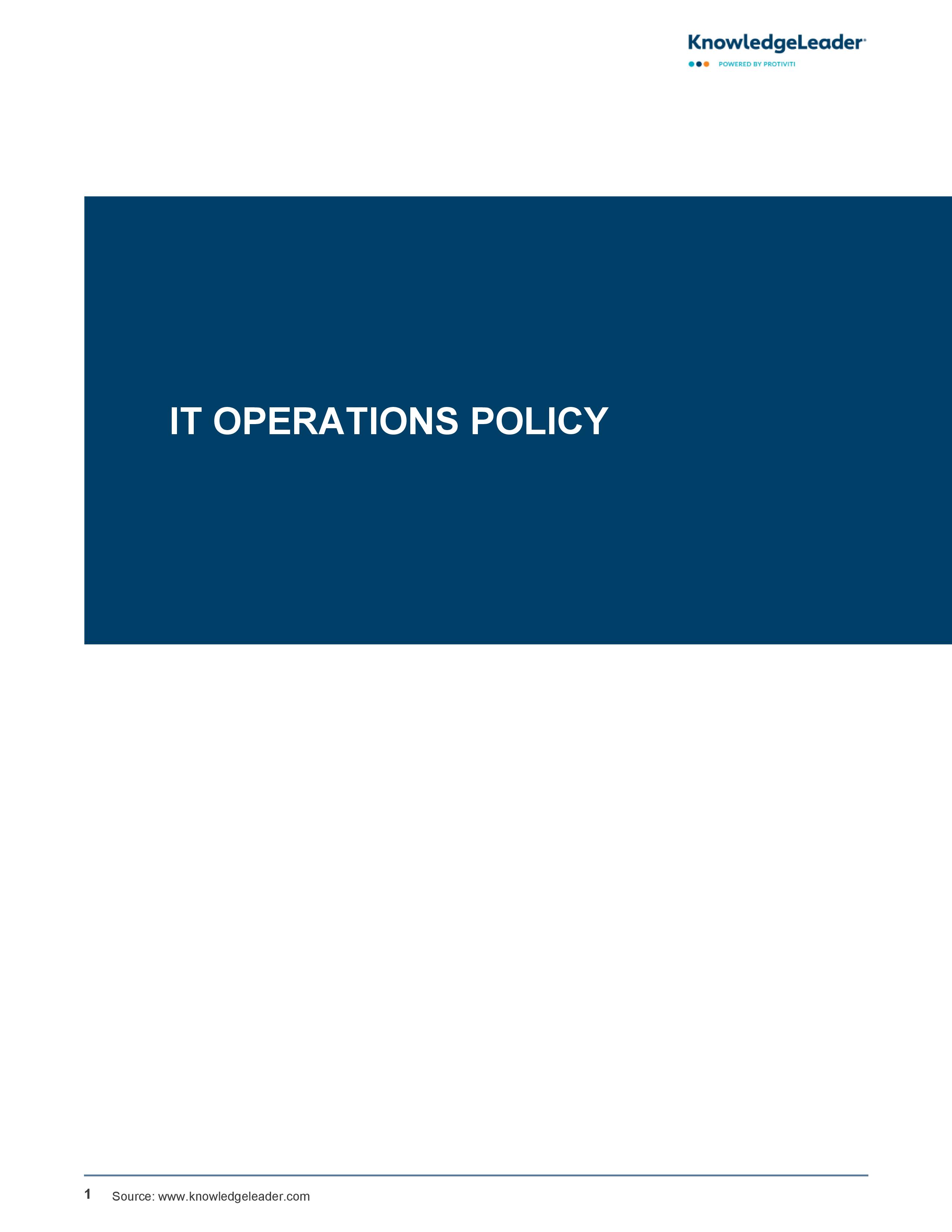 IT Operations Policy