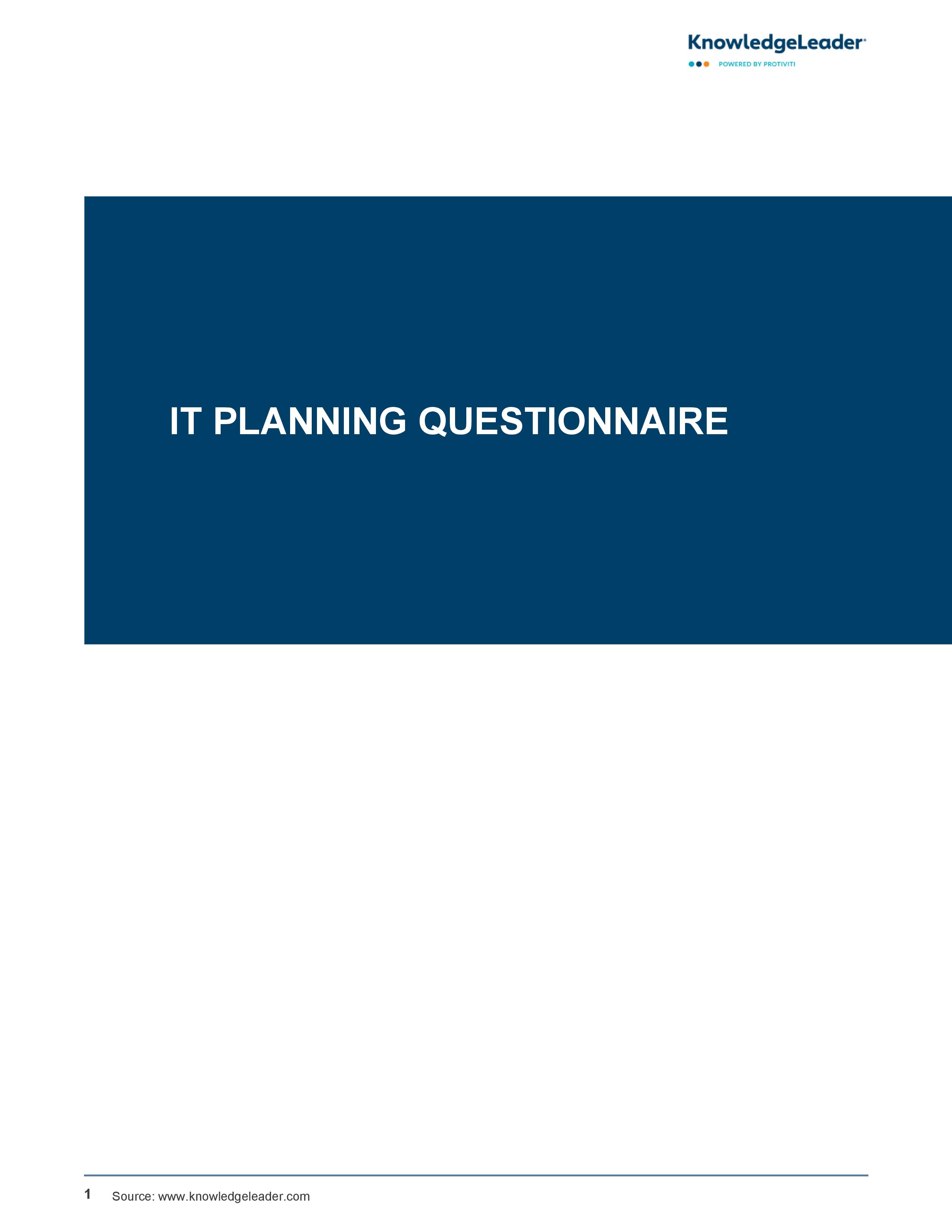 IT Planning Questionnaire