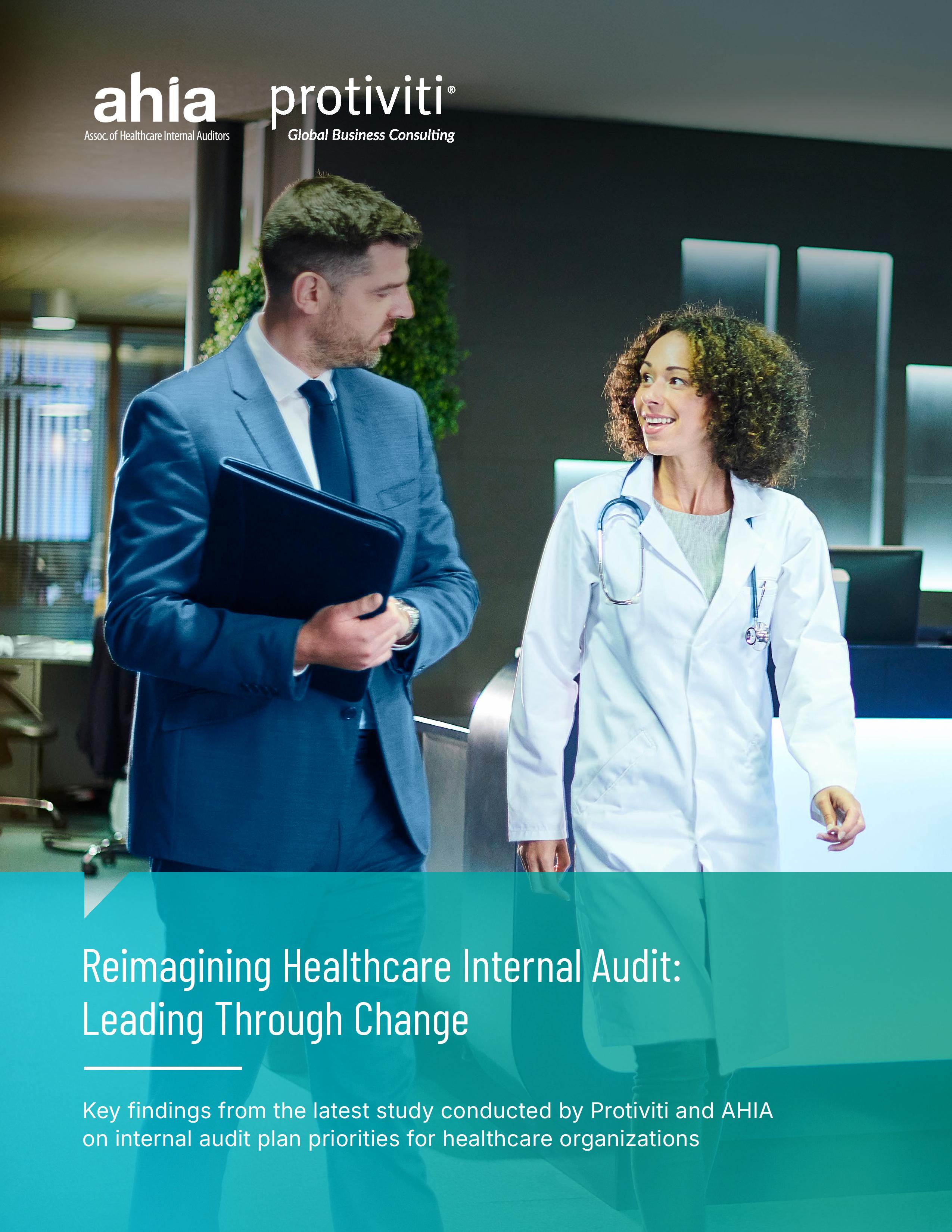 screenshot of the first page of 2026 Healthcare Internal Audit Plan Priorities Survey Report