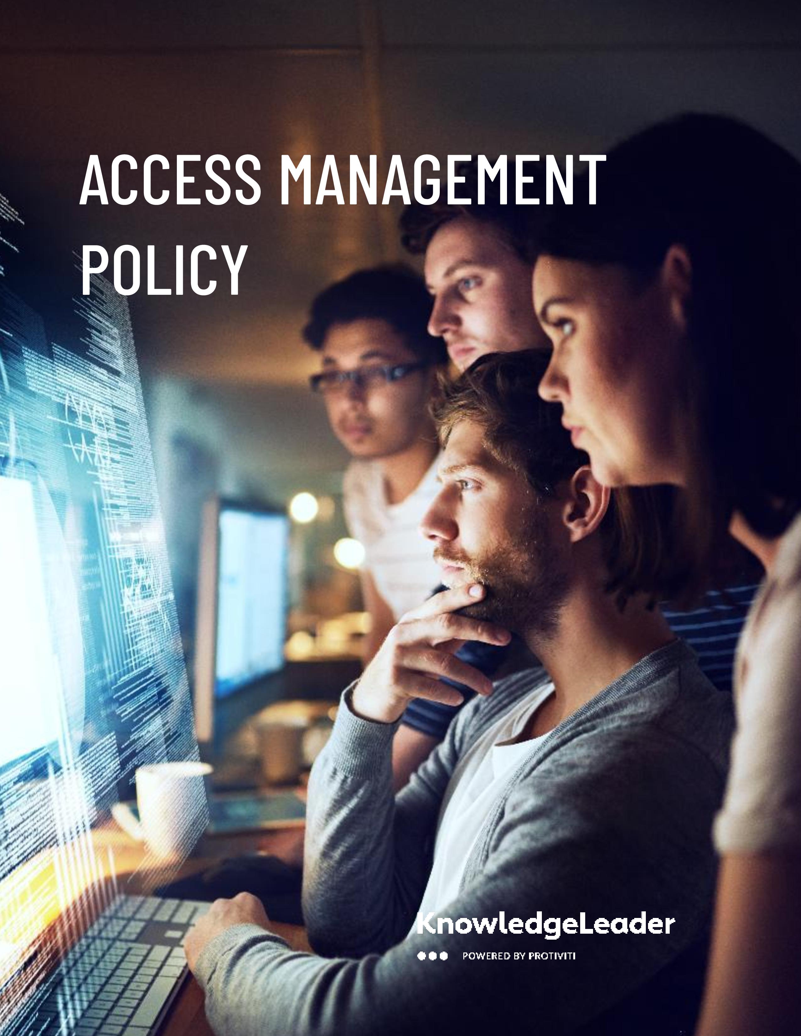 screenshot of the first page of Access Management Policy 