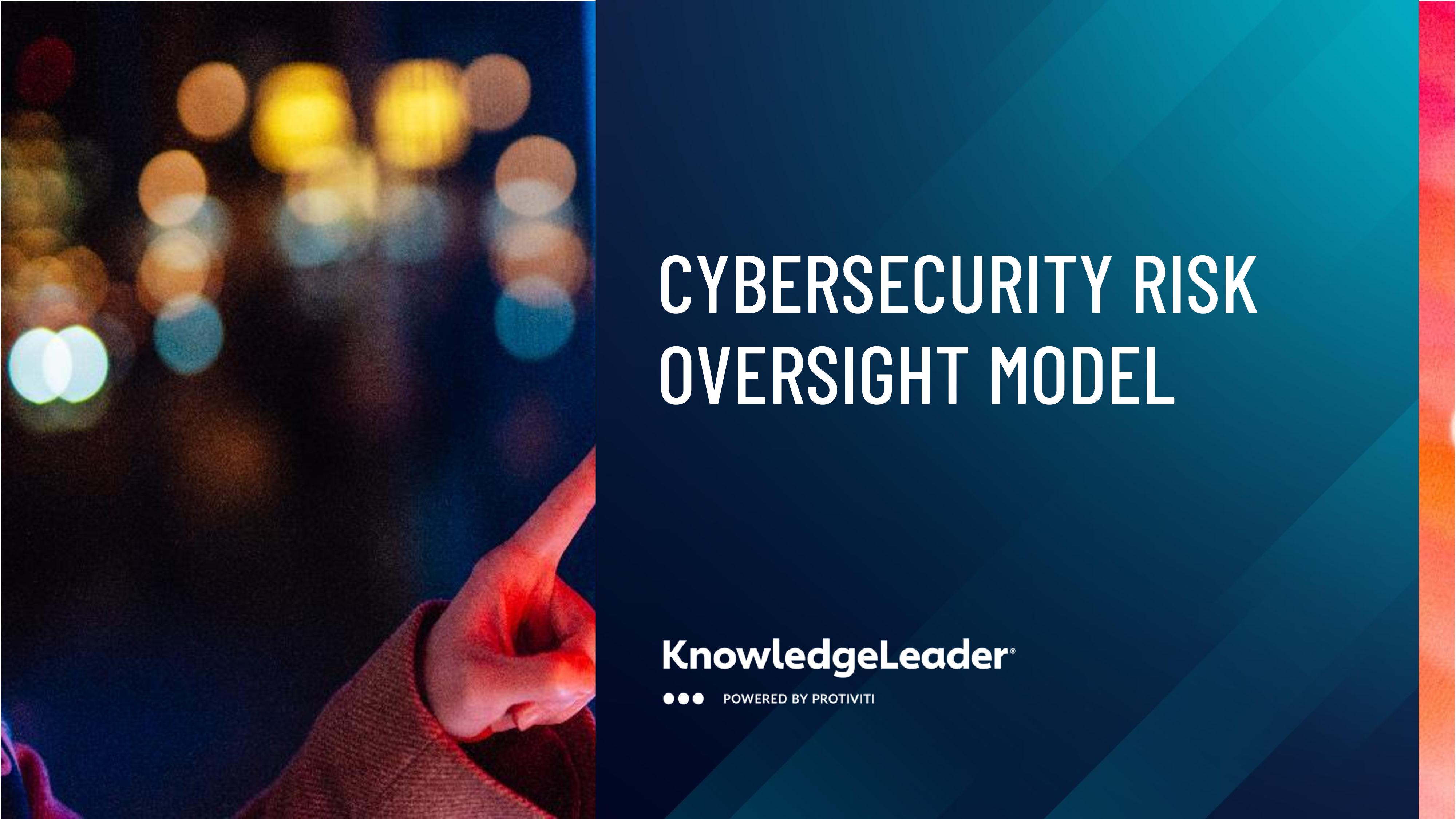 screenshot of the first page of Cybersecurity Risk Oversight Model