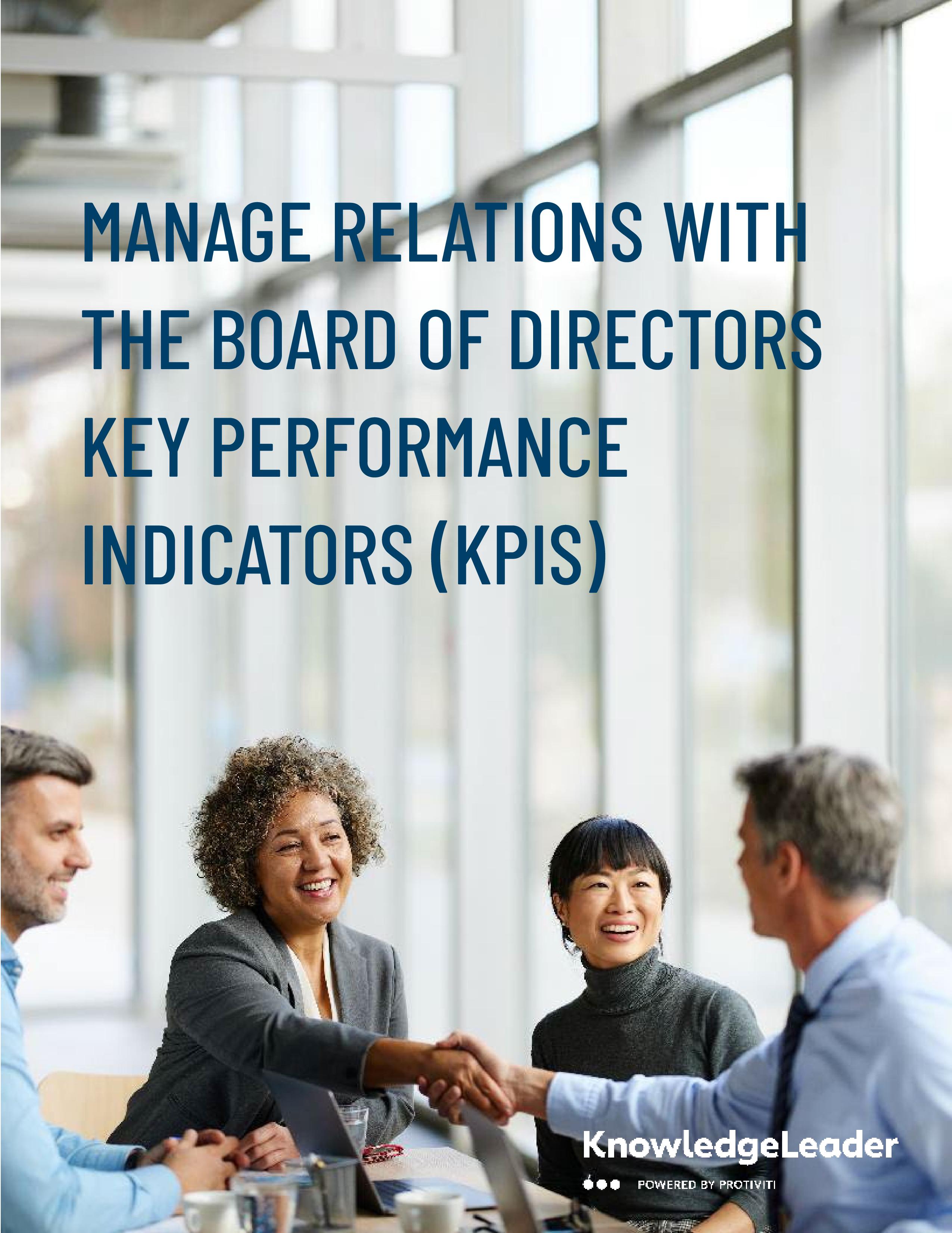 Manage Relations With the Board of Directors Key Performance Indicators (KPIs)