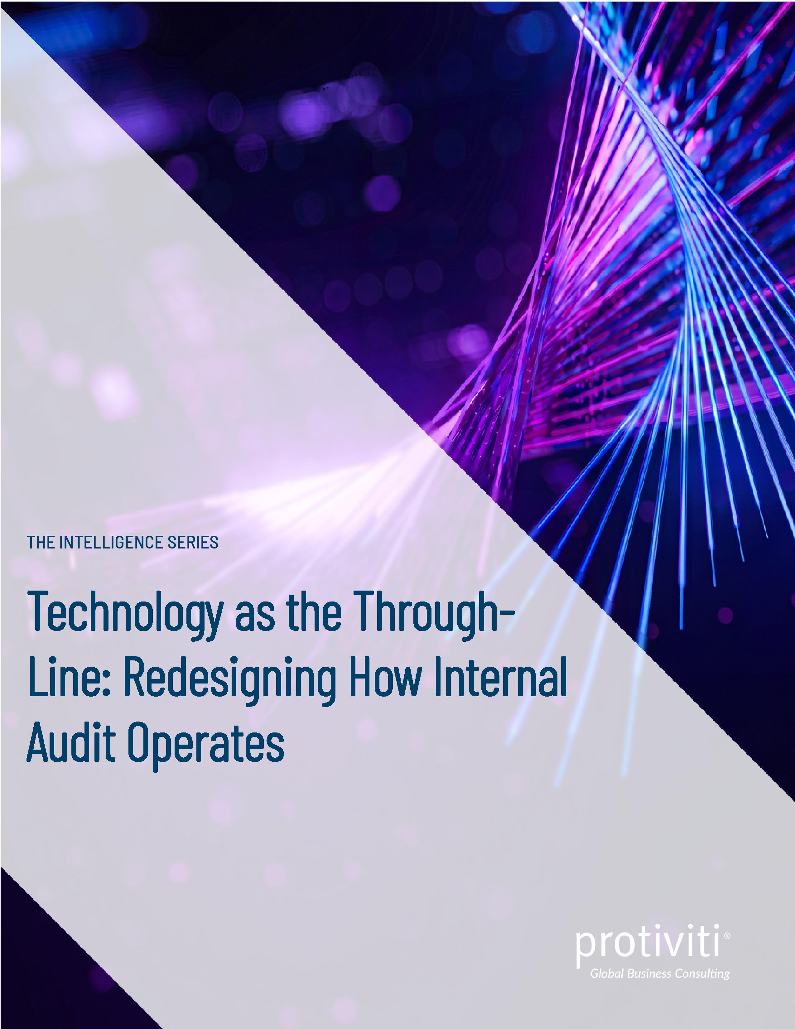 screenshot of the first page of Technology as the Through-Line: Redesigning How Internal Audit Operates