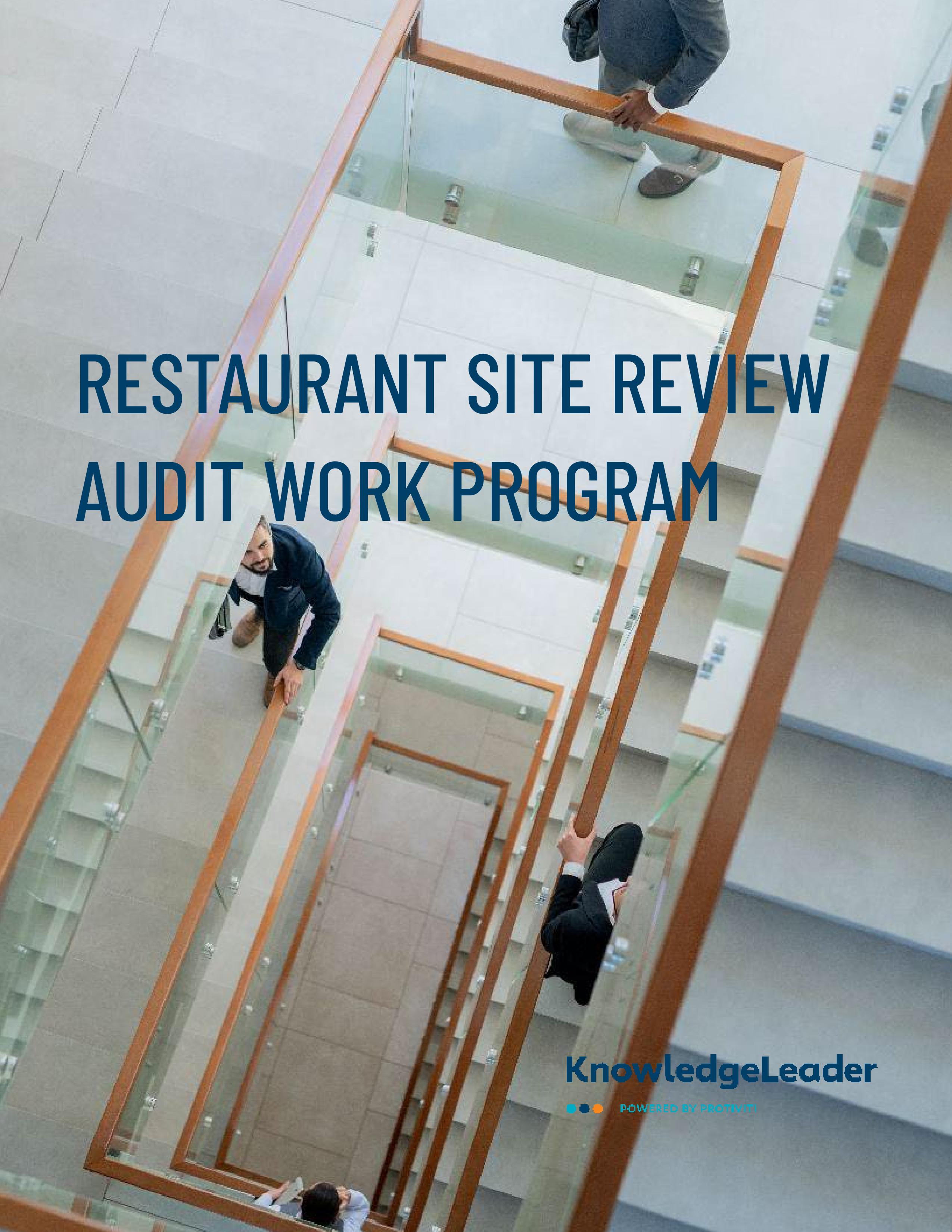 Restaurant Site Review Audit Work Program