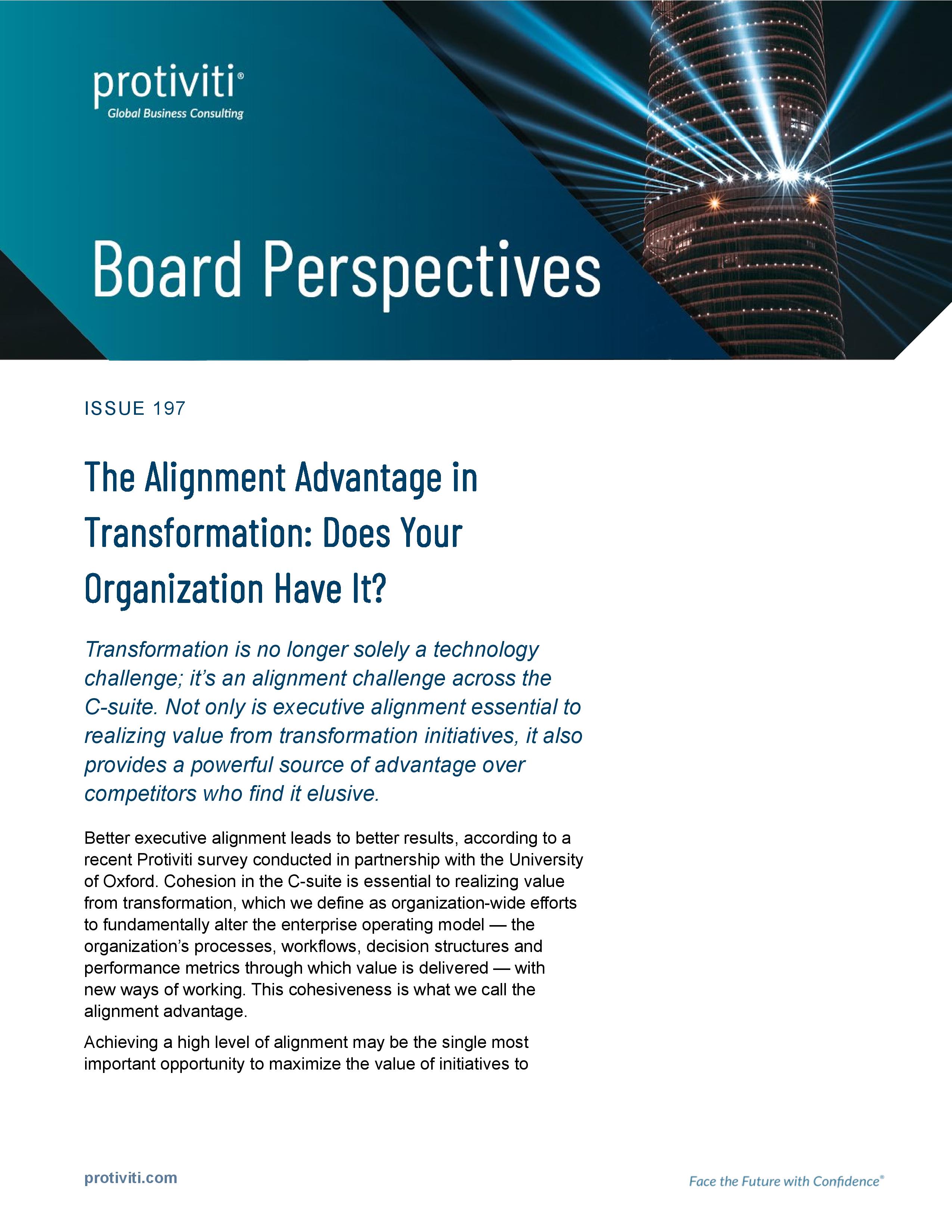 The Alignment Advantage in Transformation Does Your Organization Have It