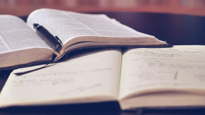 two open books on a table