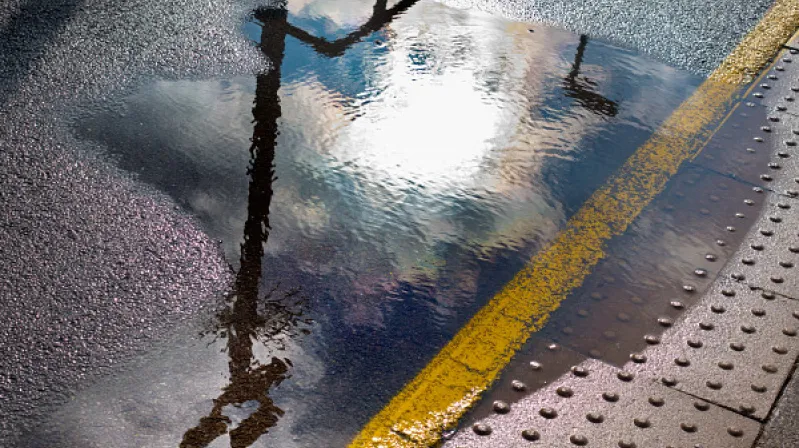 image of wet street