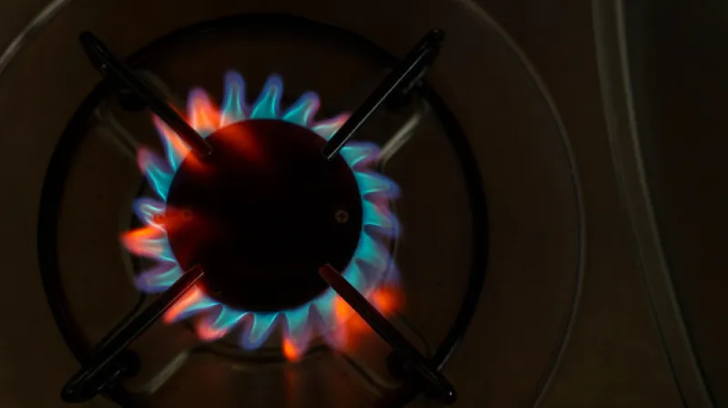 image of stove turned on