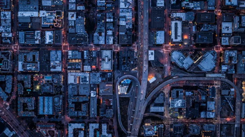 image of city from above