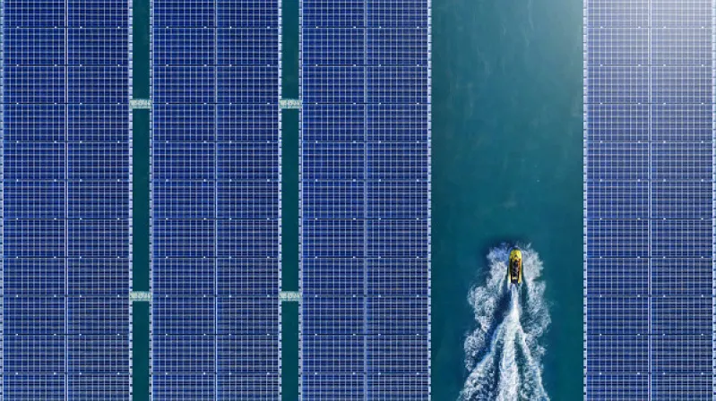 image of panels and speedboat