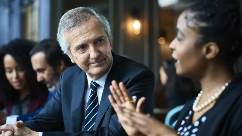 image of man and woman in a meeting