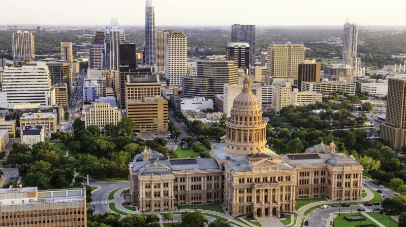 image of orange buildings