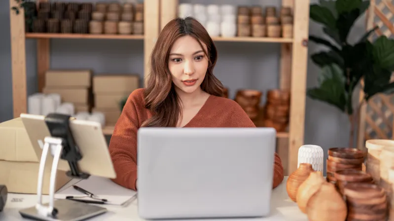 image of woman on computer