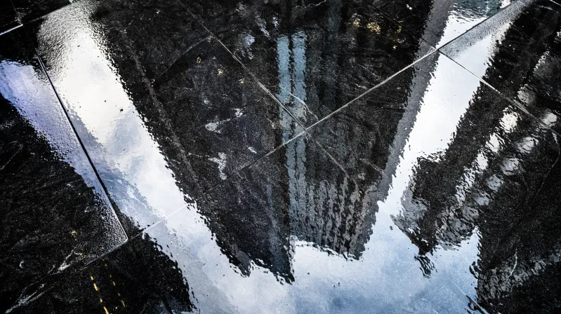 image of rain and building