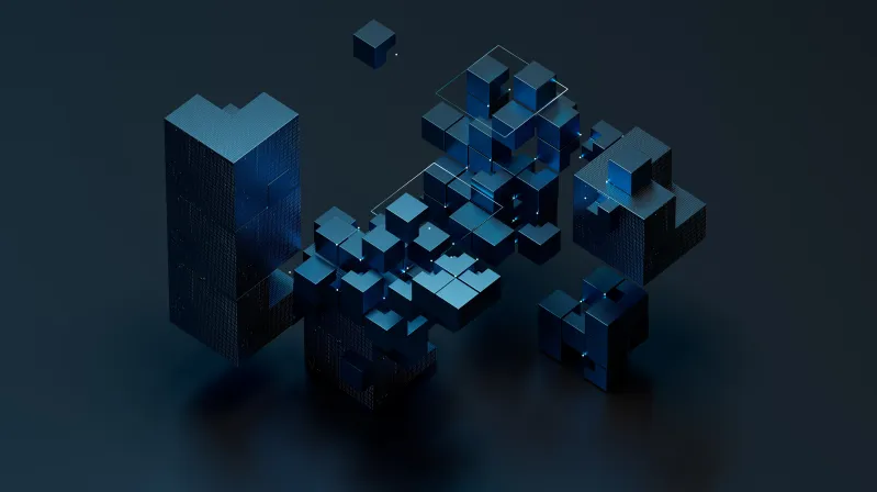 Image of neon puzzle boxes