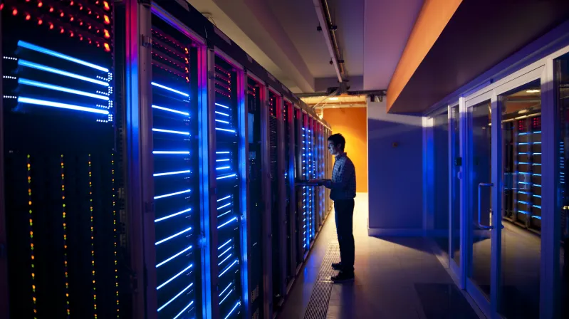 man standing in internal controls room