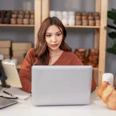image of woman on computer