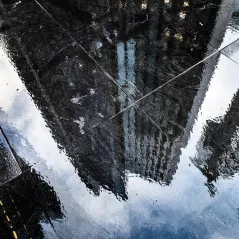 image of rain and building