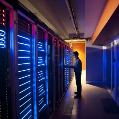 man standing in internal controls room