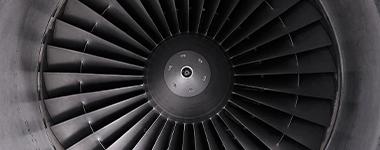 close-up image of an engine fan